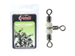 Captain 5048 Üçlü Boncuklu Fırdöndü 10lu Paket Black Nikel1x2