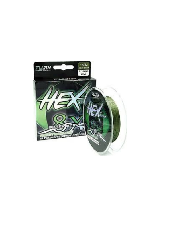 Fujin Hex Braid 8X 150Mt Moss Green Pe Ip Misina (483654977)-0,12 Mm